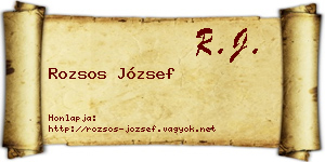 Rozsos József névjegykártya